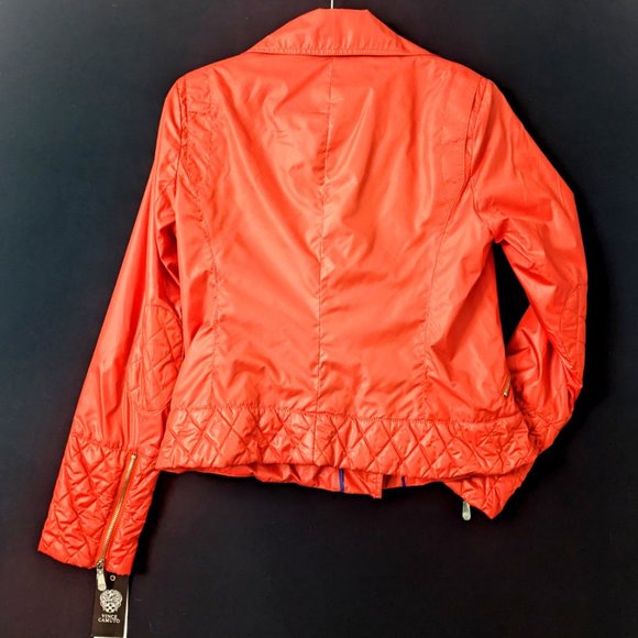 Vince Camuto Orange Quilted Moto Jacket - Picture 2 of 10